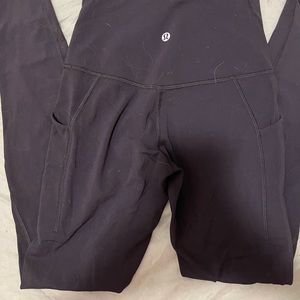 Lululemon new leggings, pocket on side, black size 4